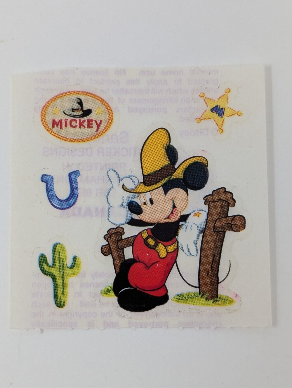 Sandylion Stickers Vintage Cowboy Mickey Mouse Disney Western
